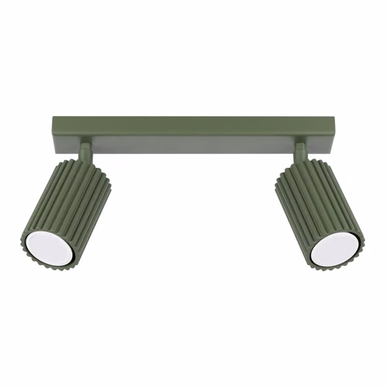 Lámpara de techo moderna Sollux Lighting en aluminio color verde, Altura: 30 cm