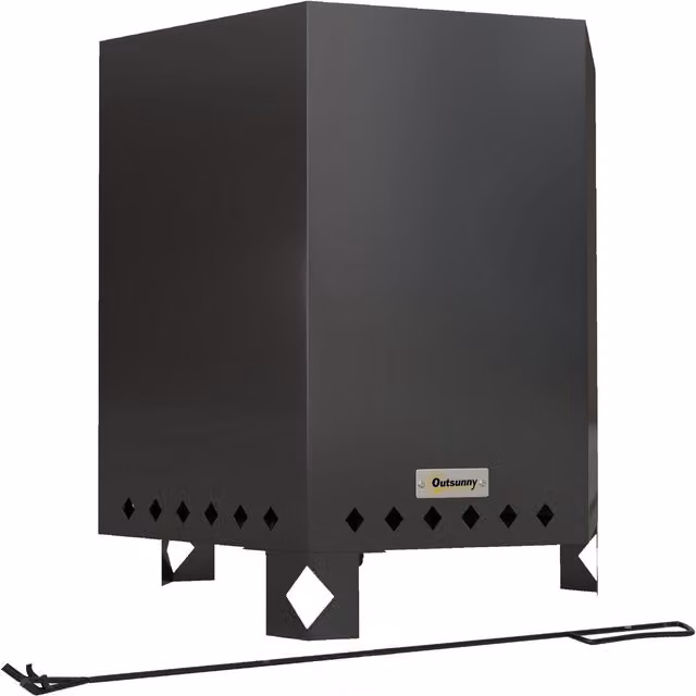 Cesta para fuego NORTHIX de metal negro sin humo para patio y camping