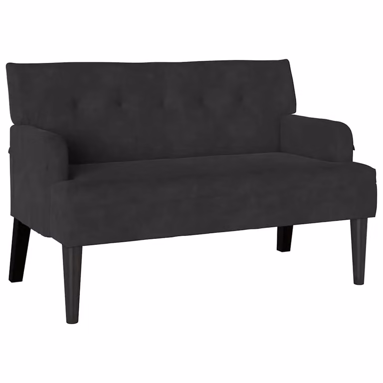 vidaXL Banco Chesterfield Negro en Terciopelo con An/P/Al: 110 x 65,5 x 75 cm