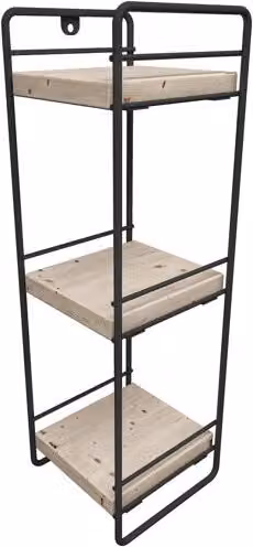 Estantería de mesa Pargas de 3 niveles en metal y madera de pino por en.casa, An/P/Al: 43 x 13 x 14 cm, color negro o marrón