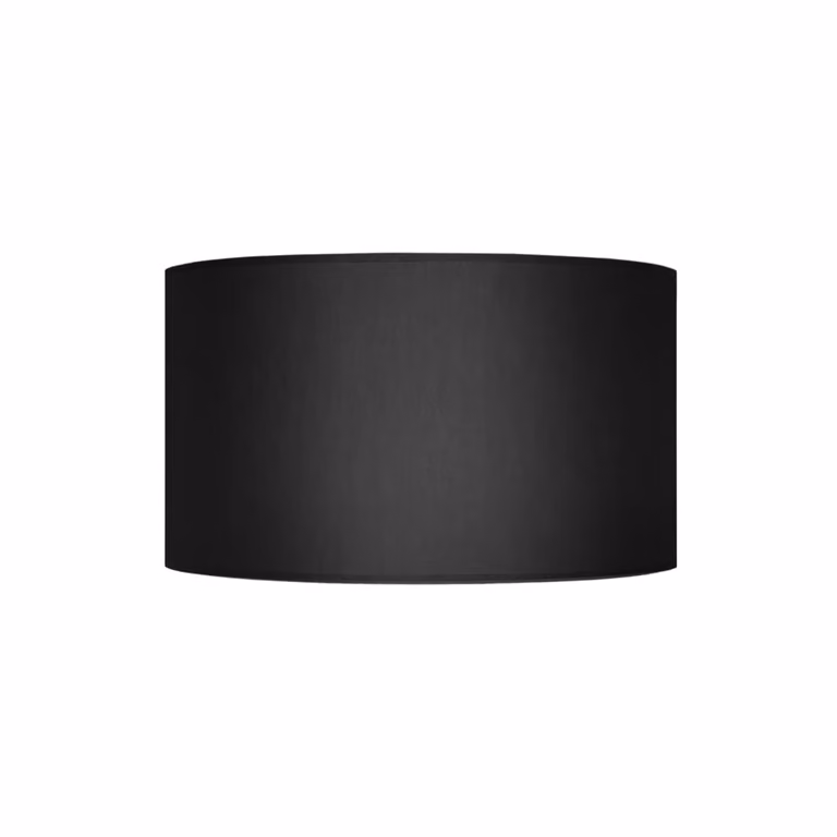 Pantalla de lámpara cilíndrica TOSEL en tela negra, Diámetro: 30 cm, Altura: 19 cm