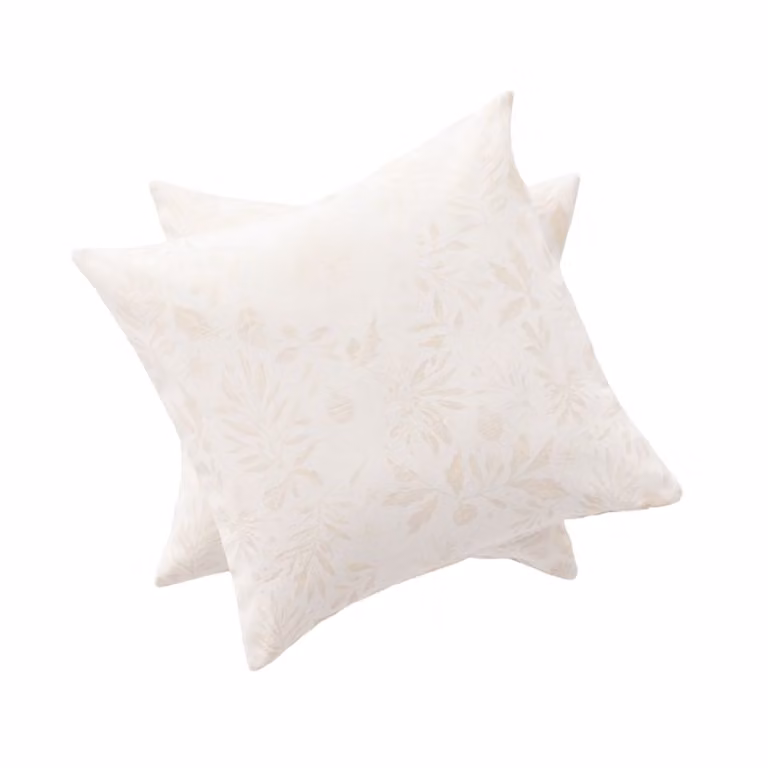Lote de 2 fundas de cojín Gamusi de Navidad en jacquard de algodón, color blanco y oro, 45 x 45 cm