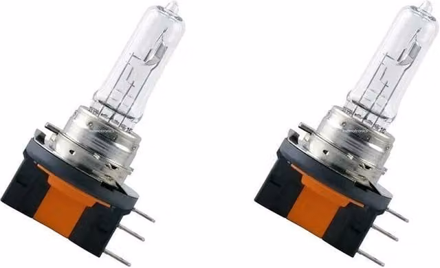 Bombillas Halógenas Osram H15 de 12 V 15/55 W para Faros Delanteros y Luces de Circulación Diurna, Color Amarillo 3000 K