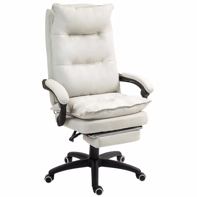 Silla de oficina ejecutiva Vinsetto en color beige con reposacabezas y giro de 360 grados An/P/Al: 70 x 62 x 130 cm