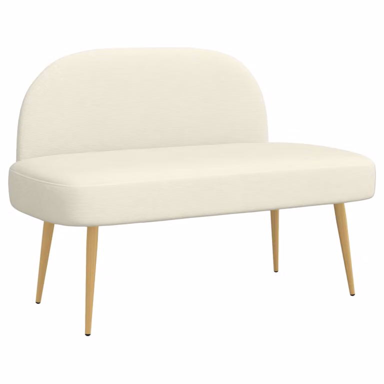 Banco tapizado con respaldo vidaxl en tela de pana color beige An/P/Al: 110 x 60 x 76 cm