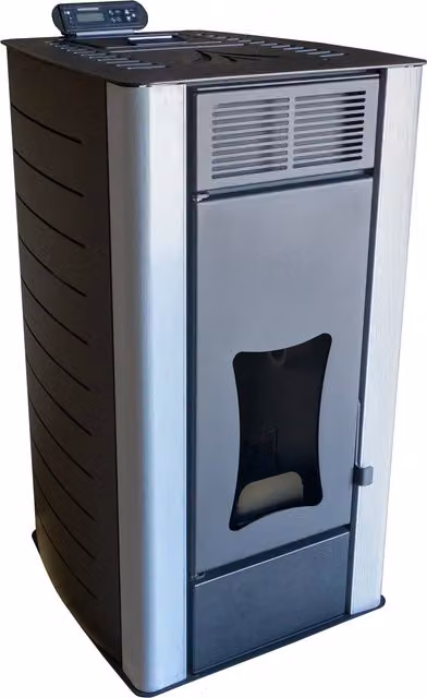 Estufa de pellets de agua Nemaxx P18 negra con conexión wifi y termostato de sobrecalentamiento