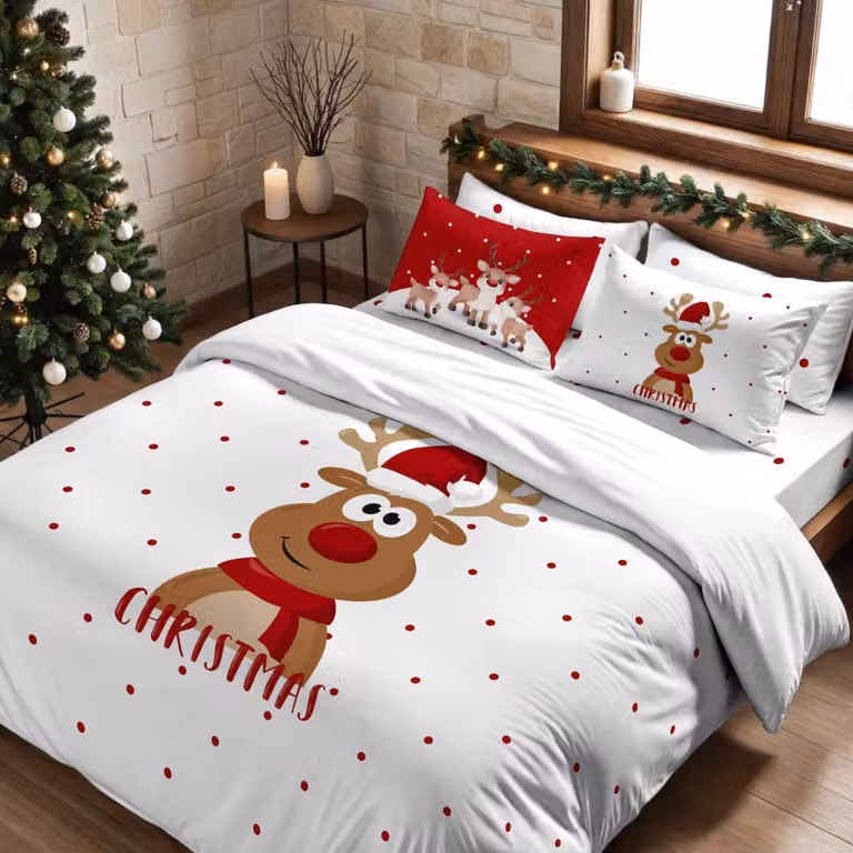Funda nórdica de Navidad Decolores Home multicolor en poliéster, An/P: 240 x 220 cm