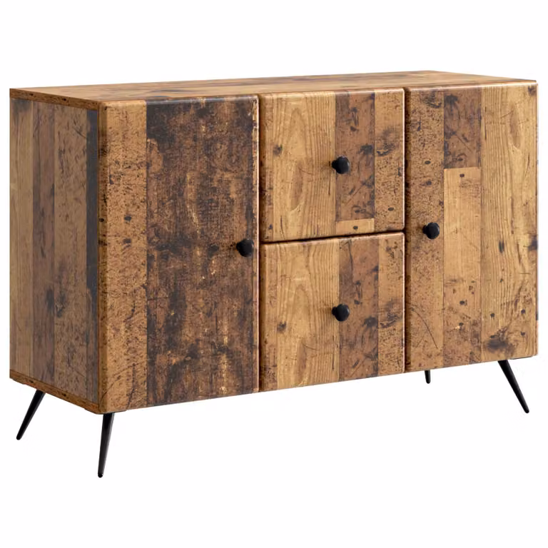 Aparador con cajón vidaXL en madera envejecida color marrón An/P/Al: 89 x 34,5 x 60 cm