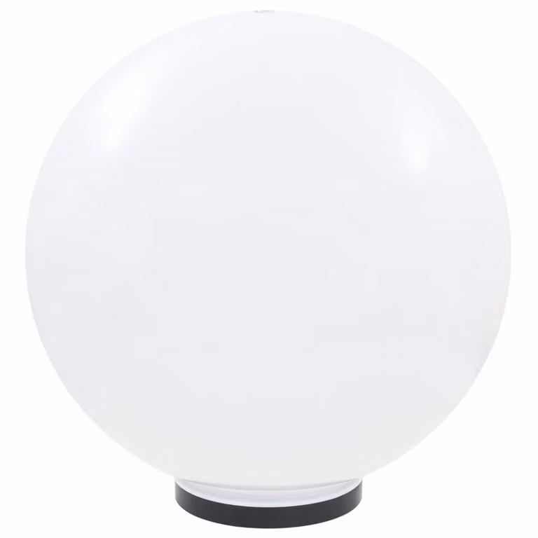 Lámpara de bola LED esférica blanca vidaXL para jardín y terraza con sensor de movimiento y crepuscular, Diámetro: 50 cm