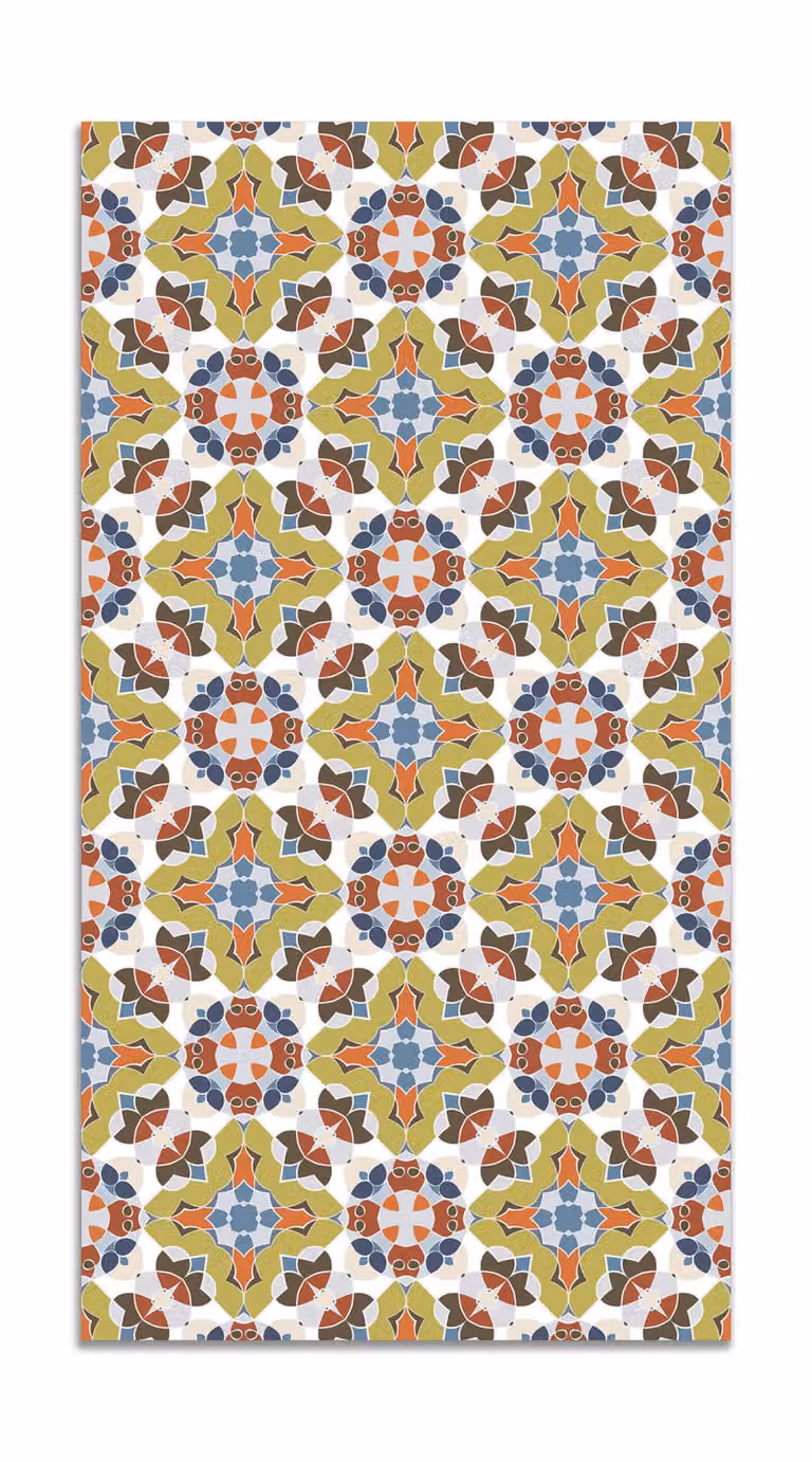 Alfombra vinílica de estilo oriental multicolor An/P: 200 x 200 cm