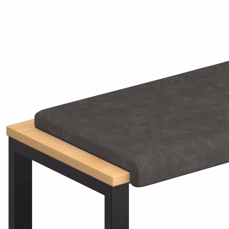 Cojín de banco vidaXL en cuero sintético negro con relleno de espuma y base antideslizante, Profundidad: 35 cm