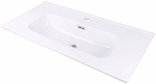 Lavabo de cerámica empotrable rectangular blanco con base para grifería BB BuyBath An/P: 80 x 38,5 cm