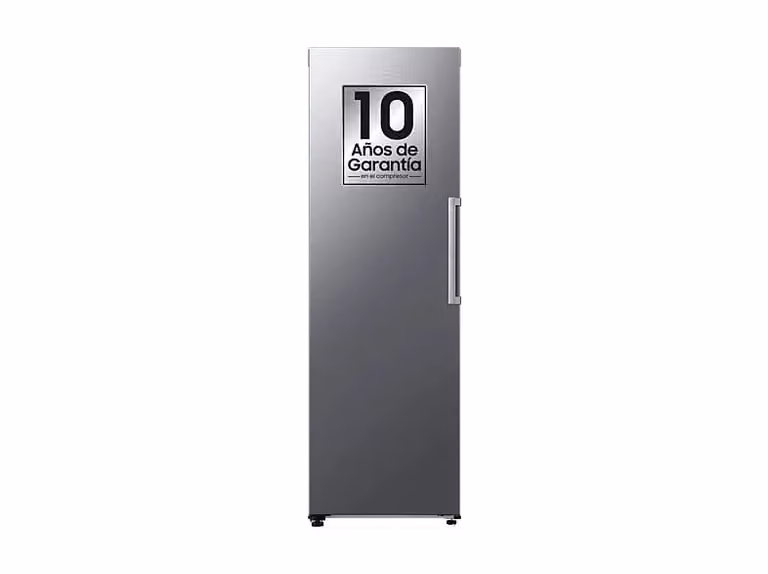 Congelador vertical Samsung No Frost color plata con capacidad de 323 l y tecnología super freezing