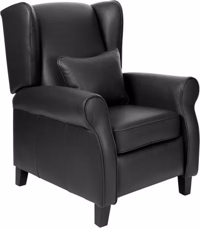 Sillón orejero de piel Pavia de El Corte Inglés con relax manual en color negro