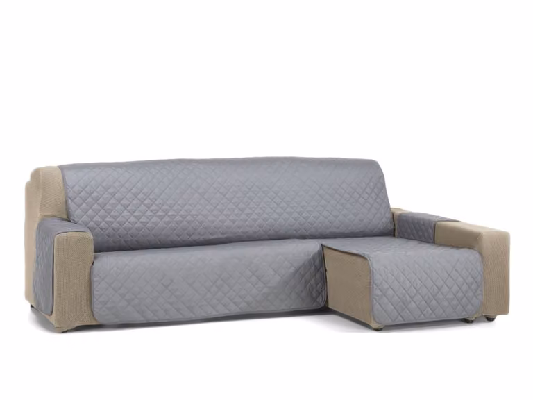Funda protectora para sofá chaise longue S&T Sofa Covers, color gris, 200 cm