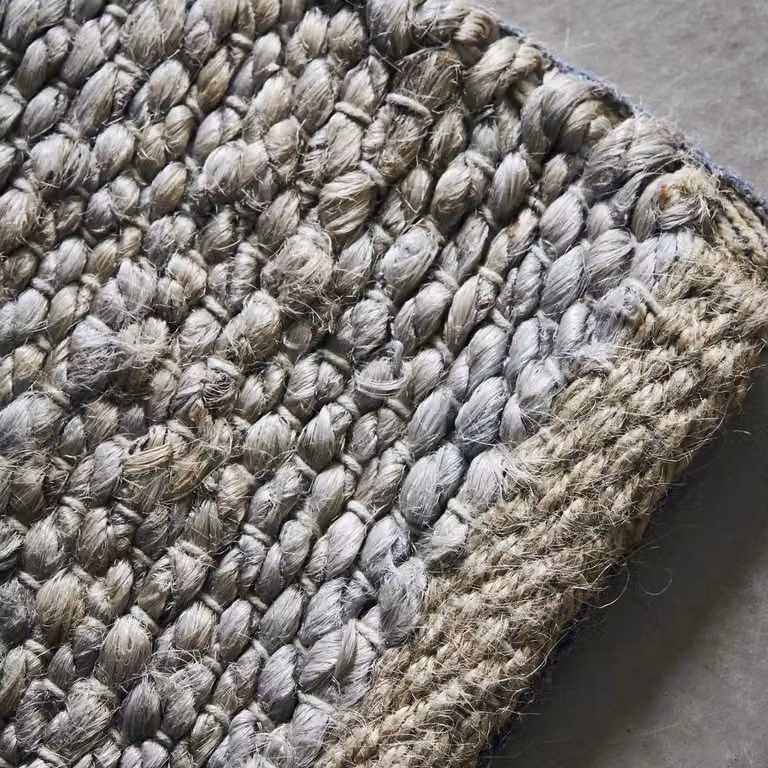 Alfombra House Doctor Hempi de fibras naturales en gris y beige, An/Al: 90 x 300 cm