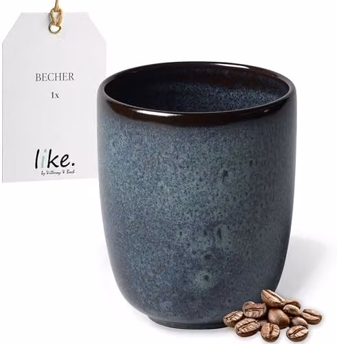 Taza de loza sin asa Villeroy & Boch Lave gris de 400 ml apta para lavavajillas y microondas