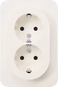 Enchufe doble Berker 47592089 de termoplástico blanco con protección IP20 y 250 V