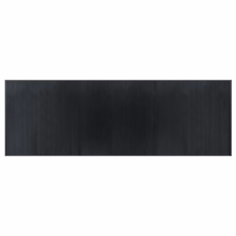 Alfombra rectangular de bambú y polipropileno vidaXL gris, antideslizante, An/P: 100 x 300 cm