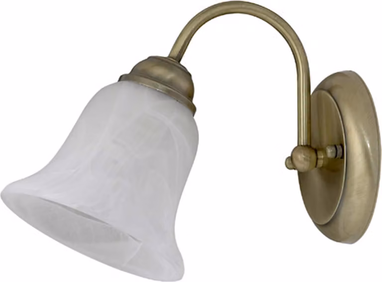 Aplique de pared Rabalux Francesca con casquillo E14, acabado bronce, plata y blanco, estilo clásico y estructura de metal de 19 cm