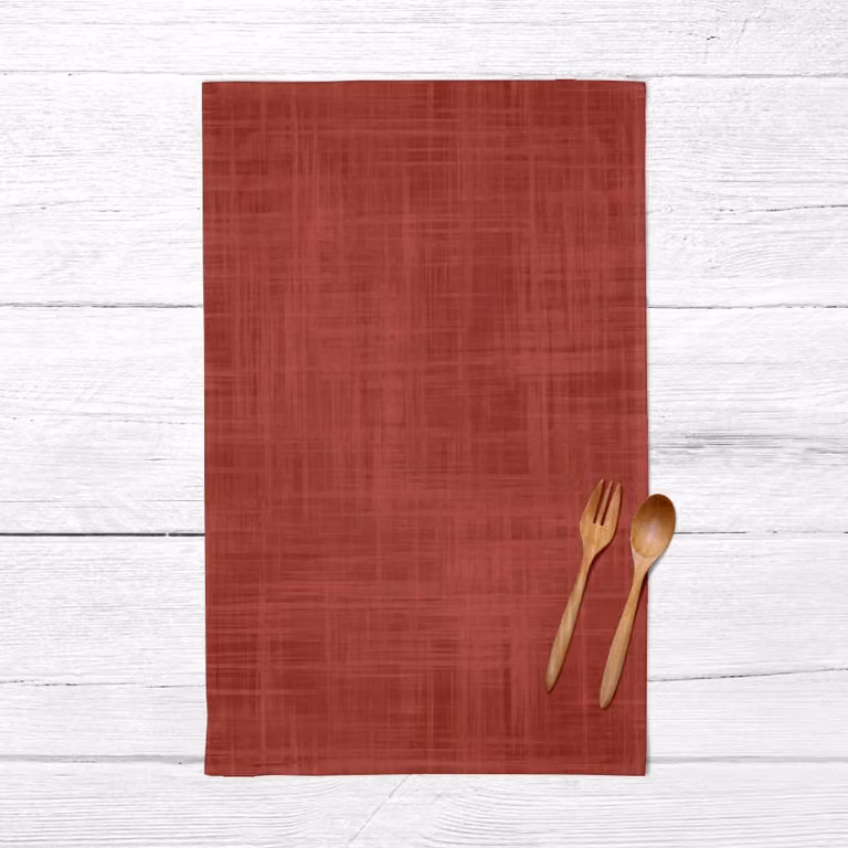 Paño de cocina de medio lino Muare Home color rojo An/Al: 45 x 70 cm