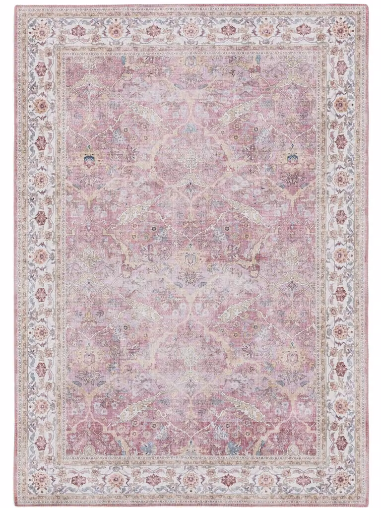 Alfombra patchwork vintage de Benuta en color rosa, rectangular, An/P: 160 x 230 cm