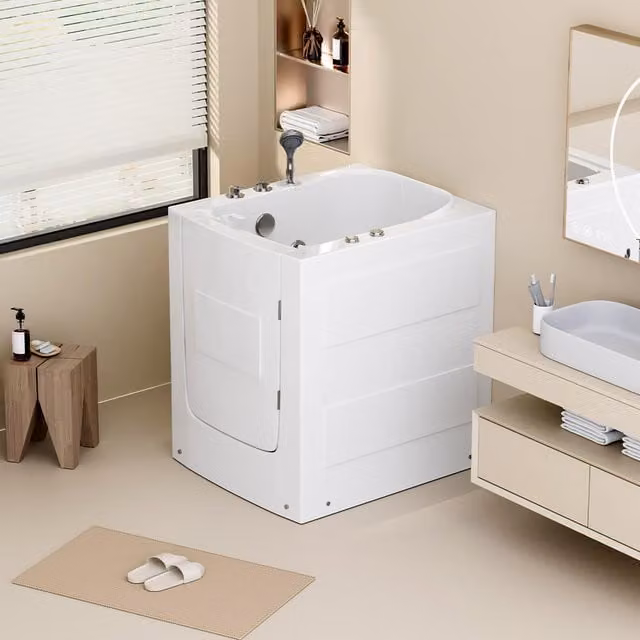 Bañera de hidromasaje Home Deluxe VITAL L blanca derecha An/P/Al: 85 x 95 x 101 cm