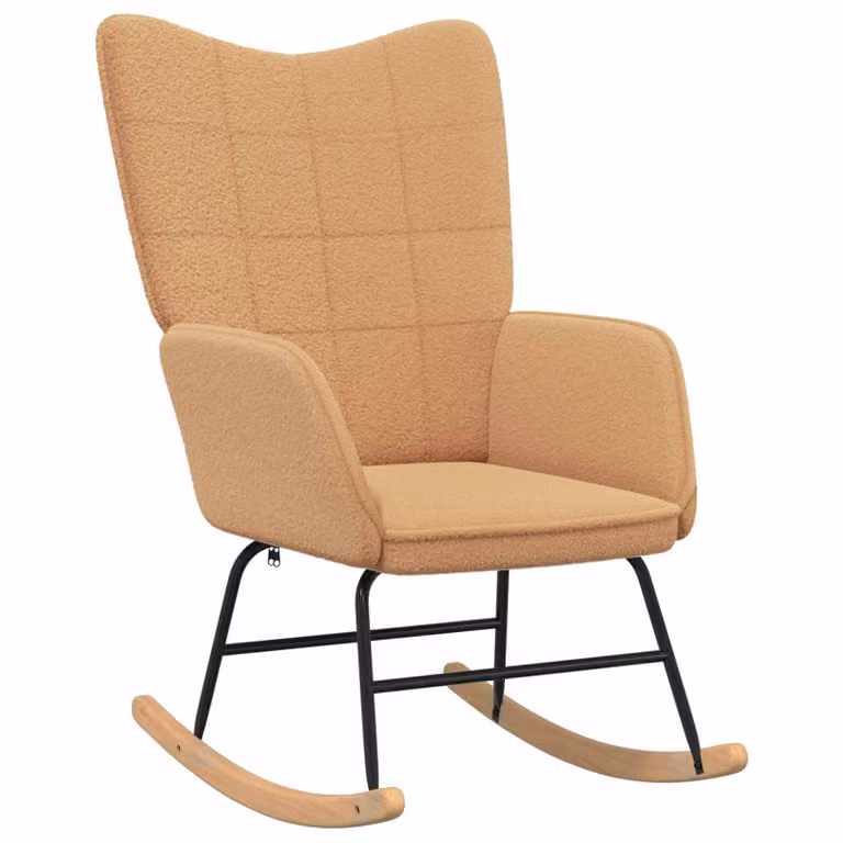 Mecedora vidaXL en color beige con tela Sherpa para adultos