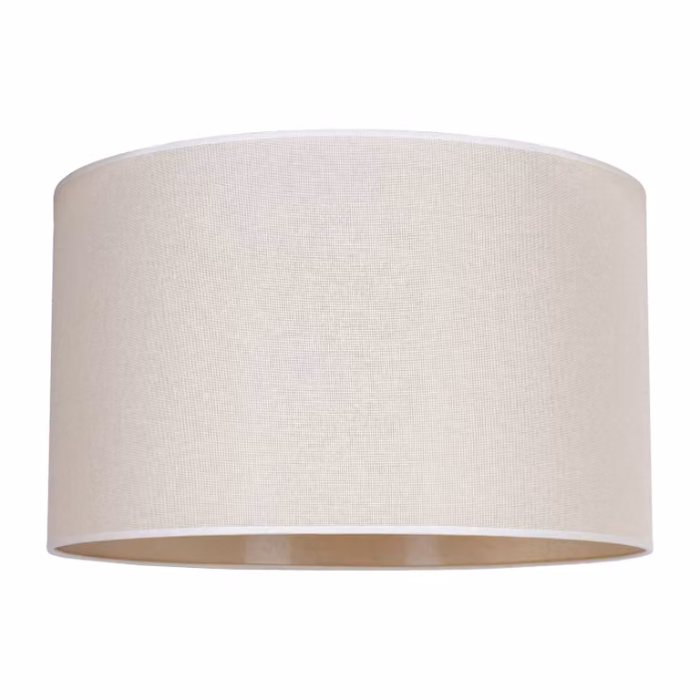 Pantalla de lámpara Roller de Duolla en color beige, forma cilíndrica de tela, Diámetro: 50 cm, Altura: 30 cm
