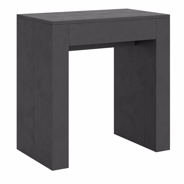Consola extensible Itamoby en color antracita con acabado mate y diseño moderno An/P/Al: 78 x 47 x 80 cm con extensión hasta 299 cm