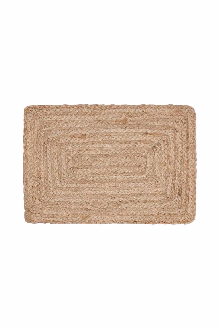 Alfombra de yute Calma House estilo boho en color beige, An/P: 35 x 50 cm