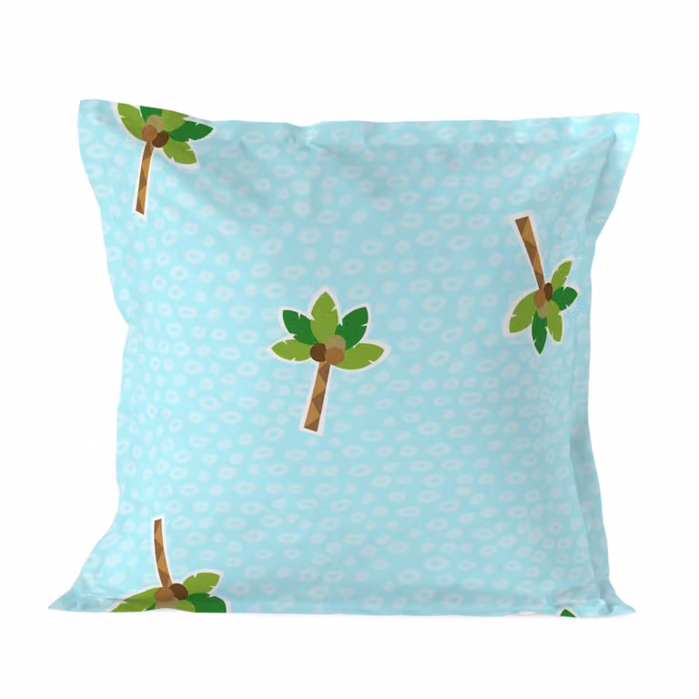 Funda de almohada Happyfriday de algodón con diseño floral multicolor en tonos azul y turquesa, An/An/Al: 60 x 60 x 1 cm