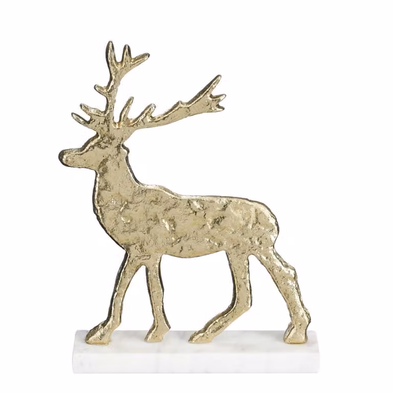 Árbol de navidad decorativo moderno Mica Decorations en colores oro y blanco, Altura: 27 cm, Ancho: 20 cm, Profundidad: 5 cm