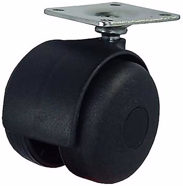 Rueda para mobiliario de oficina Tecnitem en color negro con materiales de plástico y metal