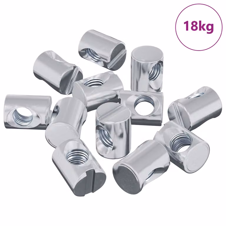 Set de 3462 tuercas de barril vidaXL de acero galvanizado plateado M6 x 13 mm