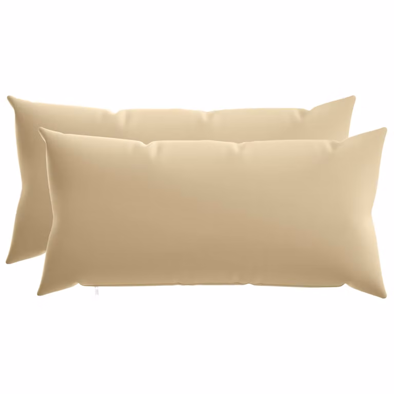 Set de 2 cojines con almohada HEERLEN vidaXL en color beige de poliéster