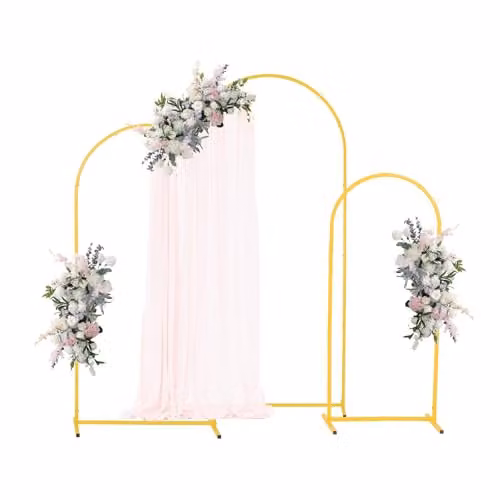 Soporte de arco para fondo VEVOR de metal dorado para bodas y celebraciones, estructura estable y redonda