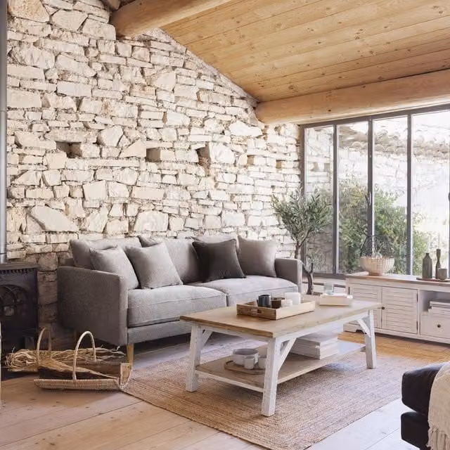 Mesa de centro rectangular Olbia de Atmosphera en madera de acacia y color blanco con estilo bohemio, An/P/Al: 120 x 70 x 44,5 cm