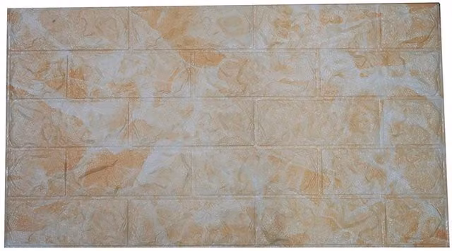 Papel pintado adhesivo Trade Shop Traesio con efecto ladrillo 3D en color beige, panel de PVC lavable y pintable, An/Al: 77 x 70 cm