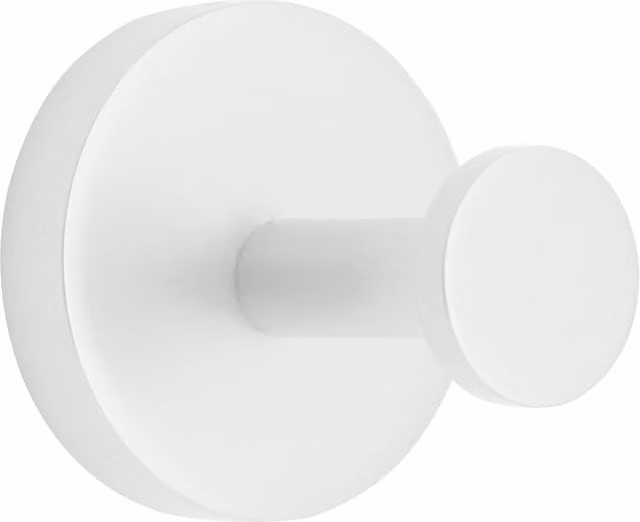 Percha individual de baño Keros de El Corte Inglés en acero inoxidable disponible en negro, blanco o dorado con montaje en pared