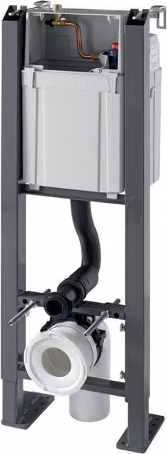 WC colgante universal Wirquin Chrono con bati autoportante y asiento soft close en cerámica blanca y gris An/P/Al: 53 x 36 x 36 cm
