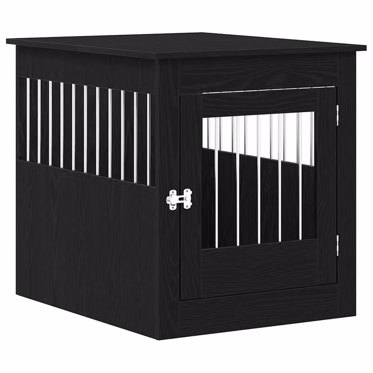 Mueble para jaula de perro vidaXL en color roble negro y marrón An/P/Al: 80 x 64,5 x 71 cm