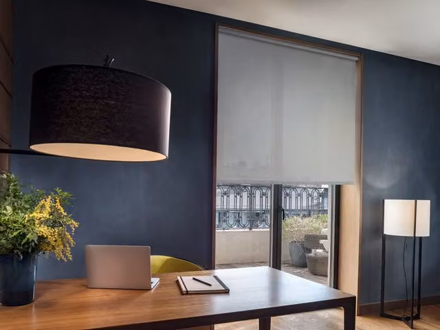 Estor enrollable screen Easydeco color gris, An/P/Al: 150 x 150 x 250 cm