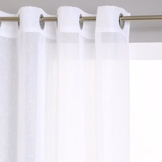 Visillo Atmosphera de poliéster con rayas en color blanco, semi transparente, An/Al: 140 x 240 cm