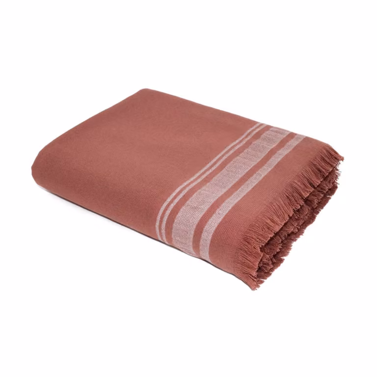 Toalla Fouta XXL de algodón FARO en colores terracotta y greige, An/P/Al: 180 x 200 cm