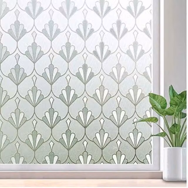 Película de privacidad electrostática LIIYIELA para ventanas con estampado floral botánico, esmerilada y reutilizable, An/P/Al: 40 x 200 cm