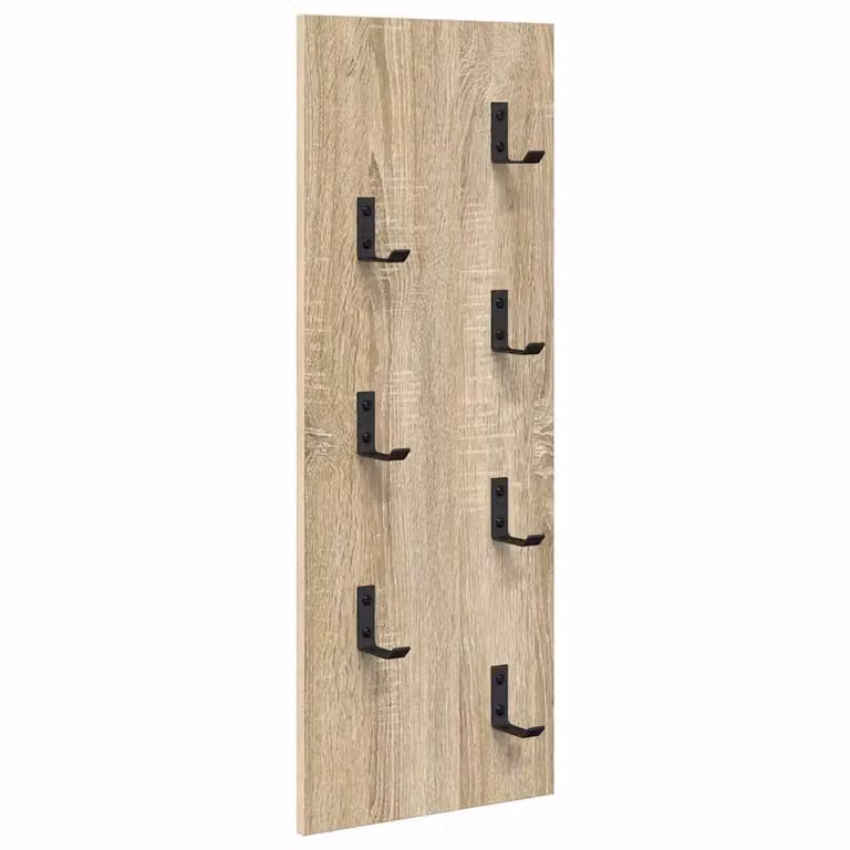Perchero de pared moderno vidaXL en madera color roble Sonoma con ganchos distribuidos An/P/Al: 80 x 30 x 80 cm