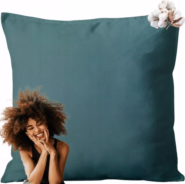 Funda de almohada decorativa Jasiek de Doratex en algodón color petrol multicolor, An/An/Al: 40 x 40 cm