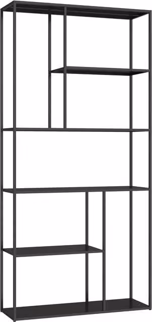 Estantería de metal negra de 5 estantes HAPPY GARDEN An/P/Al: 55,4 x 30 x 189 cm