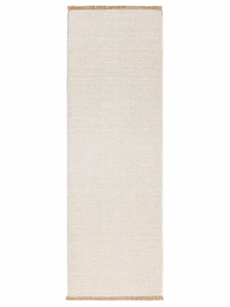 Alfombra de pasillo rectangular Benuta en color beige de lana, An/P: 80 x 250 cm